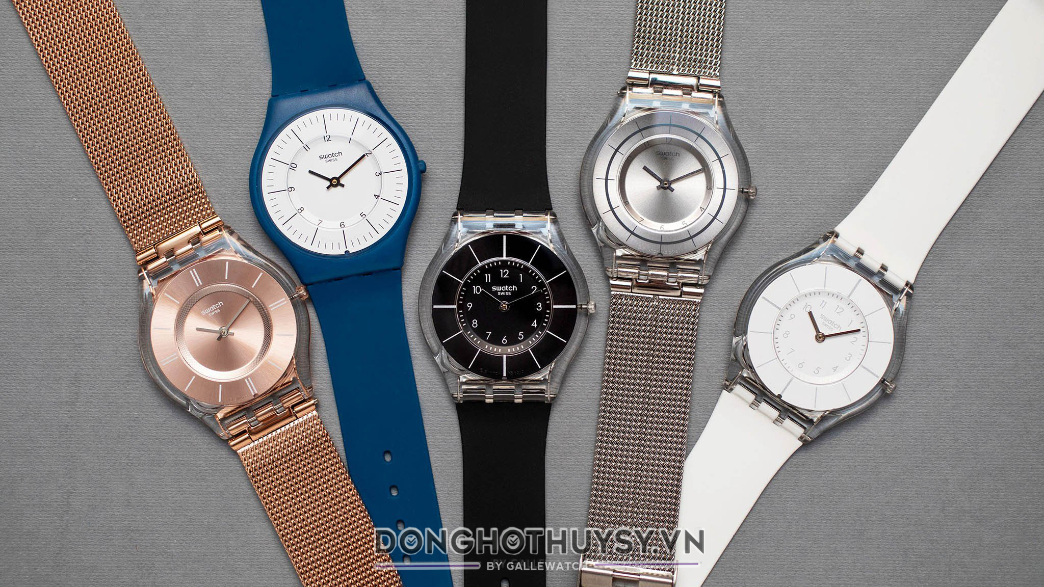 Một chiếc đồng hồ Swatch siêu mỏng được thiết kế tỉ mỉ, sắc nét và điêu luyện