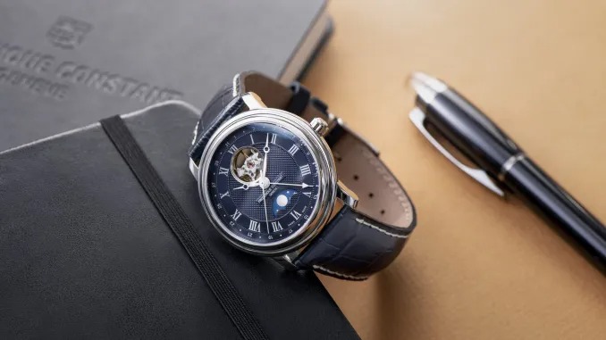 đồng hồ Frederique Constant Classics Heart Beat Moonphase Date sở hữu lớp vỏ thanh lịch
